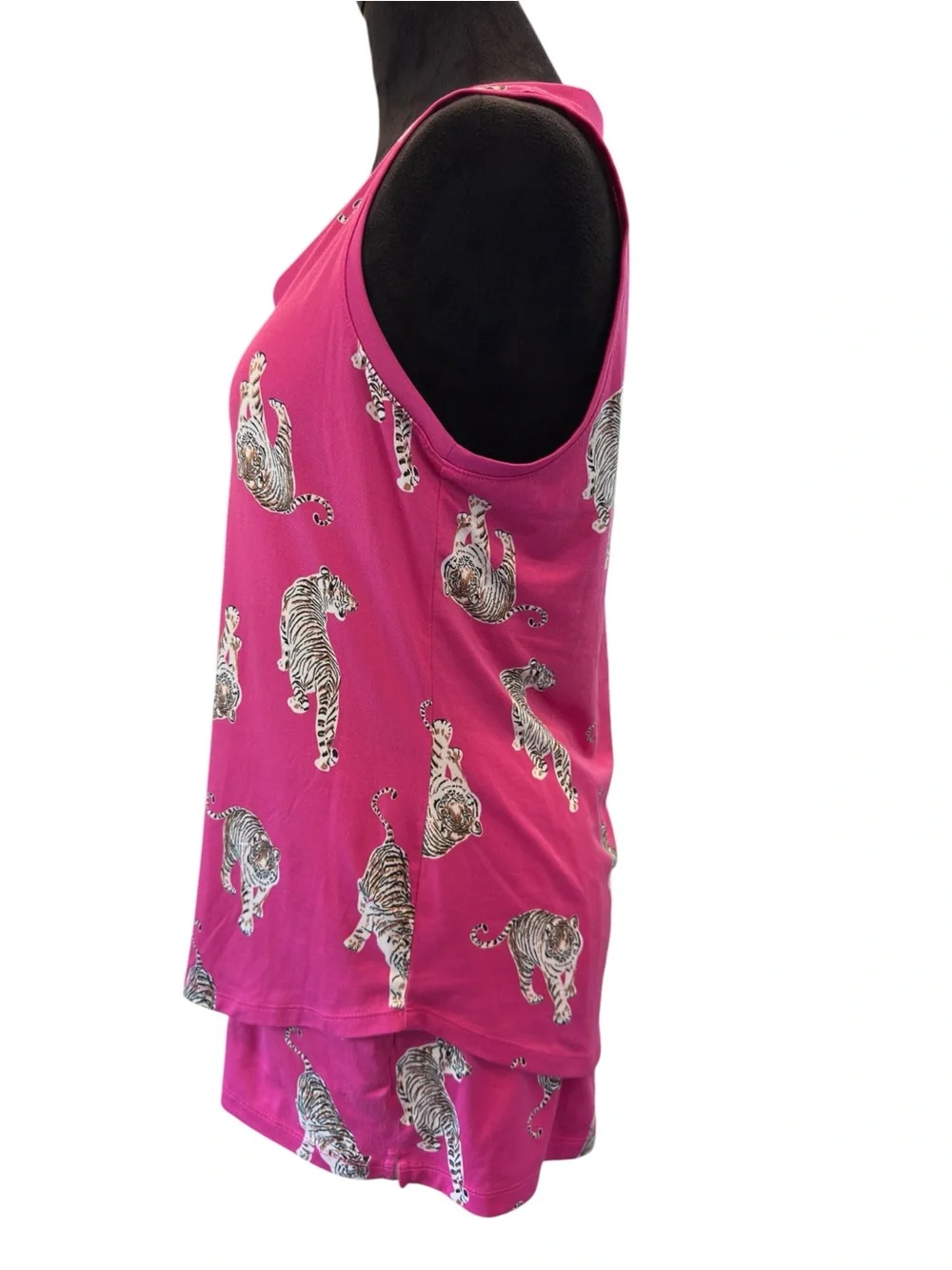 Joyspun Tiger Print Pajama Set Vibrant Loungewear Hot Pink Soft M/S Mix